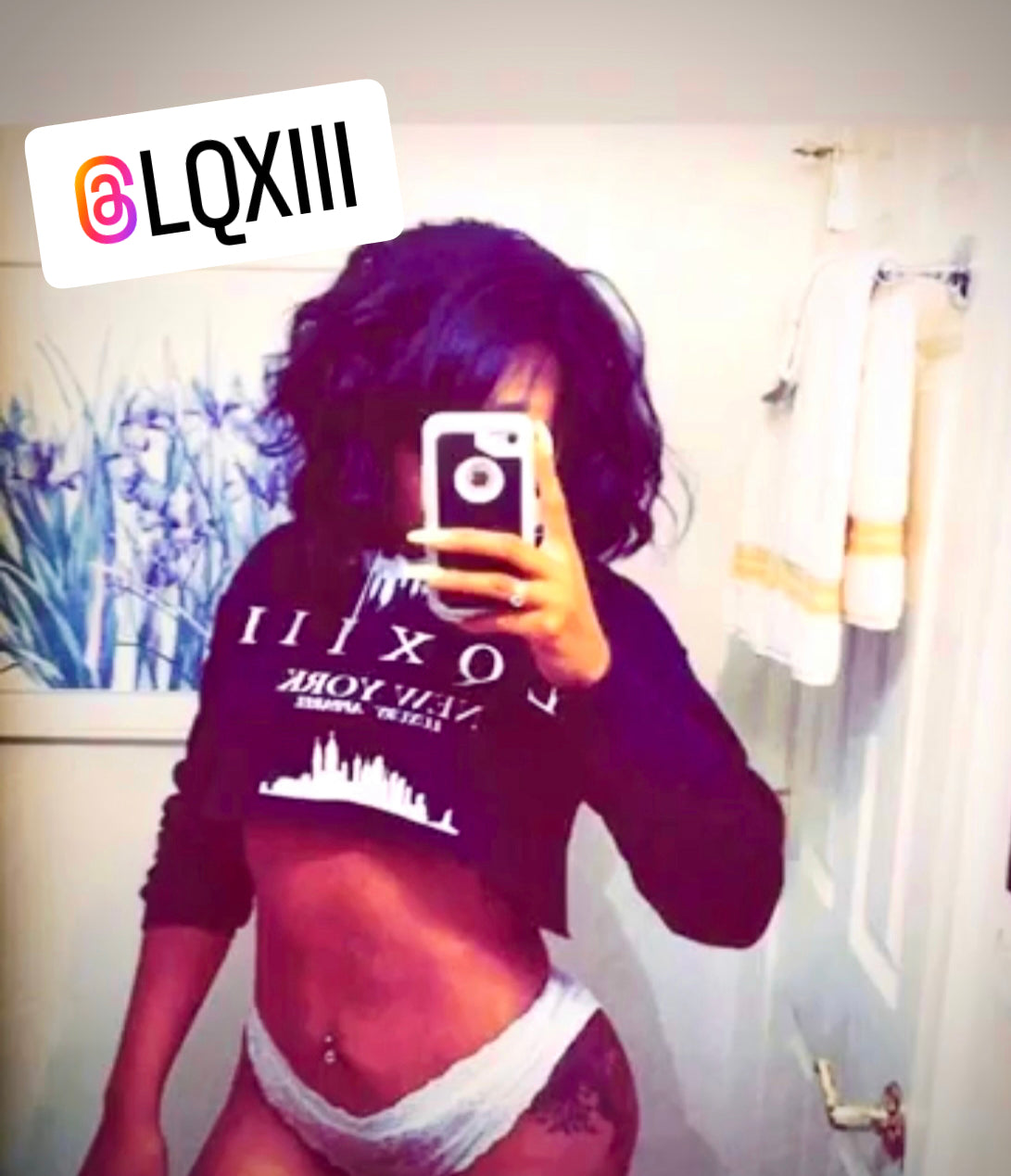 LQXIII Brooklyn Blue Crop Top Hoodie
