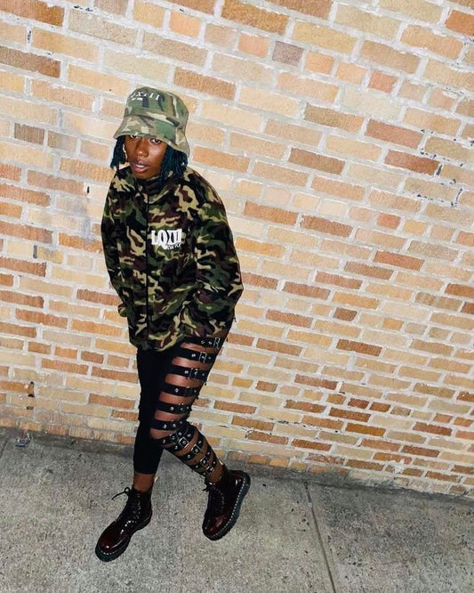 LQXIII Camo Sherpa Fleece Jacket with Pockets