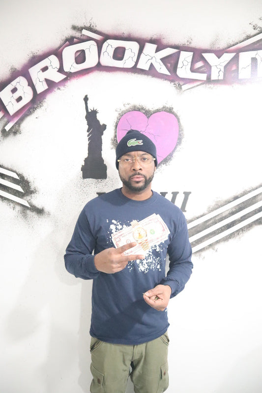 LQXIII Time is Money Navy Blue Long Sleeve