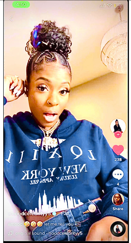 LQXIII Brooklyn Blue Crop Top Hoodie